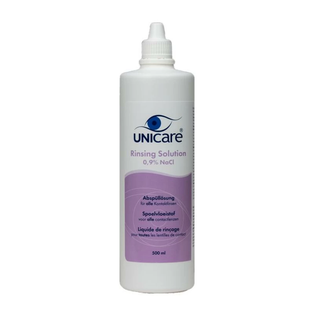 3x Unicare Lenzenvloeistof Rinsing Solution 0,9% NaCI 1 3x Unicare Lenzenvloeistof Rinsing Solution 0,9% NaCI