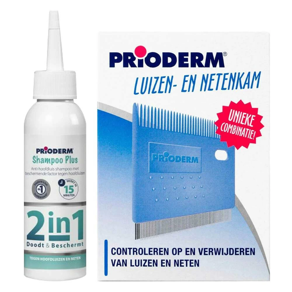 Prioderm Shampoo Plus + Luizen- En Netenkam Pakket 1 Prioderm Shampoo Plus + Luizen- En Netenkam Pakket