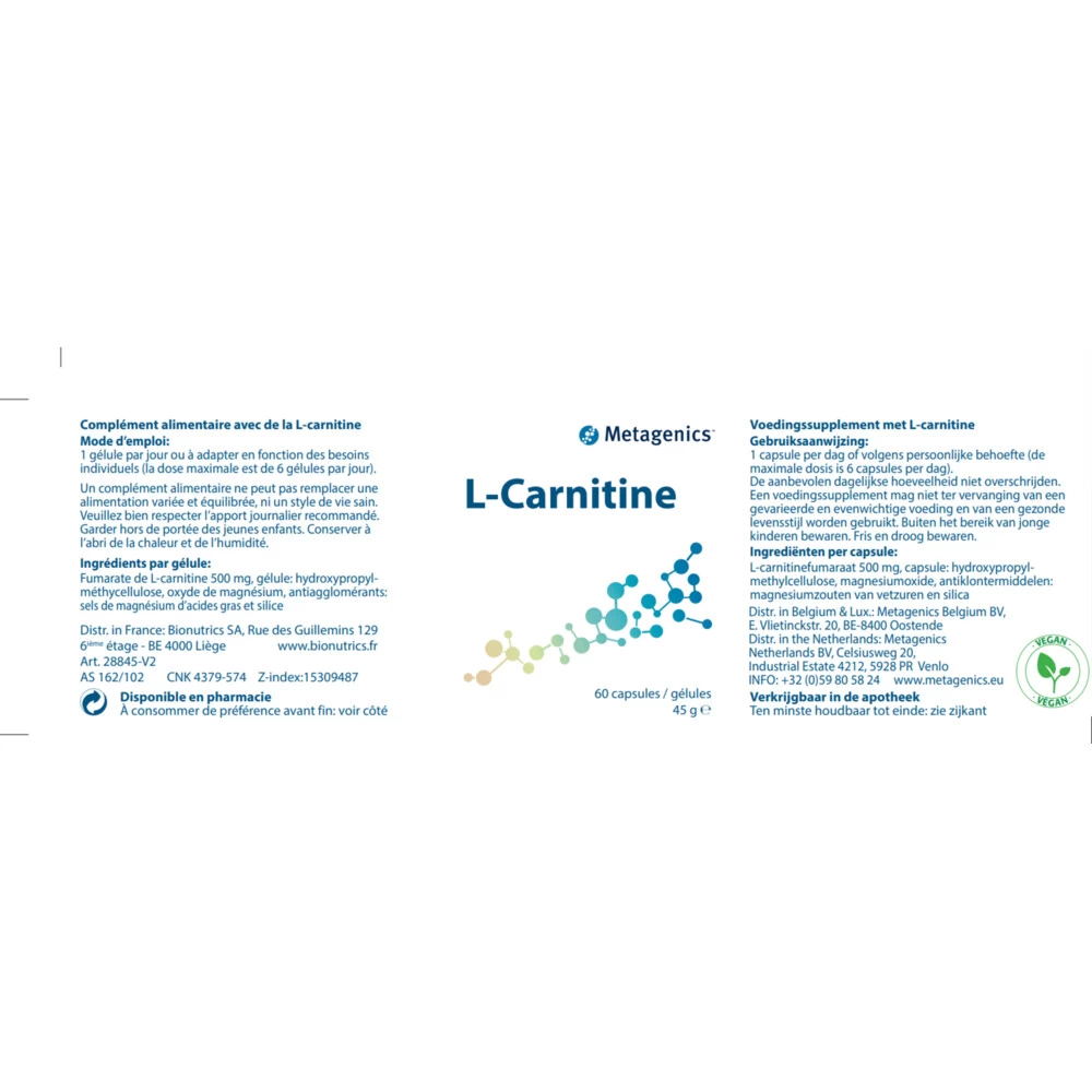 Metagenics L Carnitine 2 Metagenics L Carnitine - Afbeelding 2