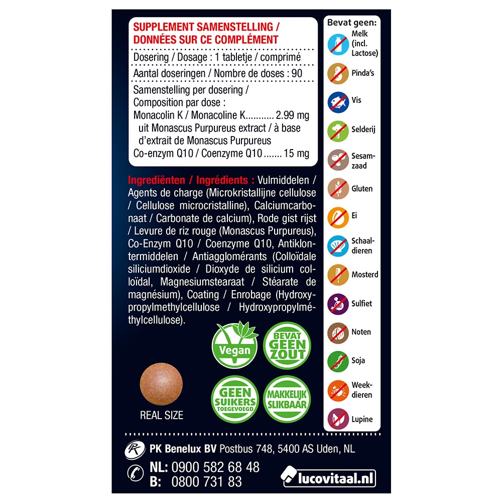 2x Lucovitaal Rode Gist Rijst & Q10 3 2x Lucovitaal Rode Gist Rijst & Q10 - Afbeelding 3