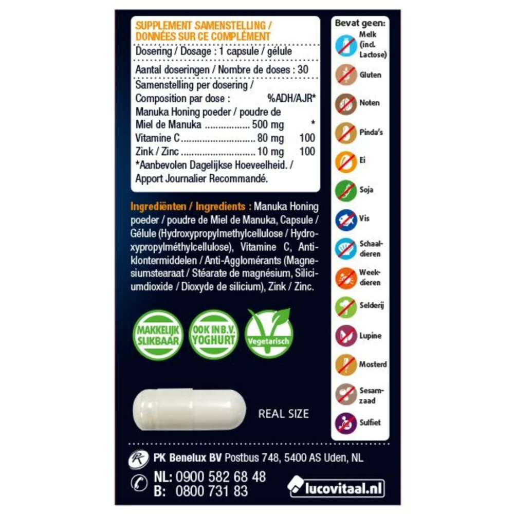 Lucovitaal Manuka Honing Zink 3 Lucovitaal Manuka Honing Zink - Afbeelding 3