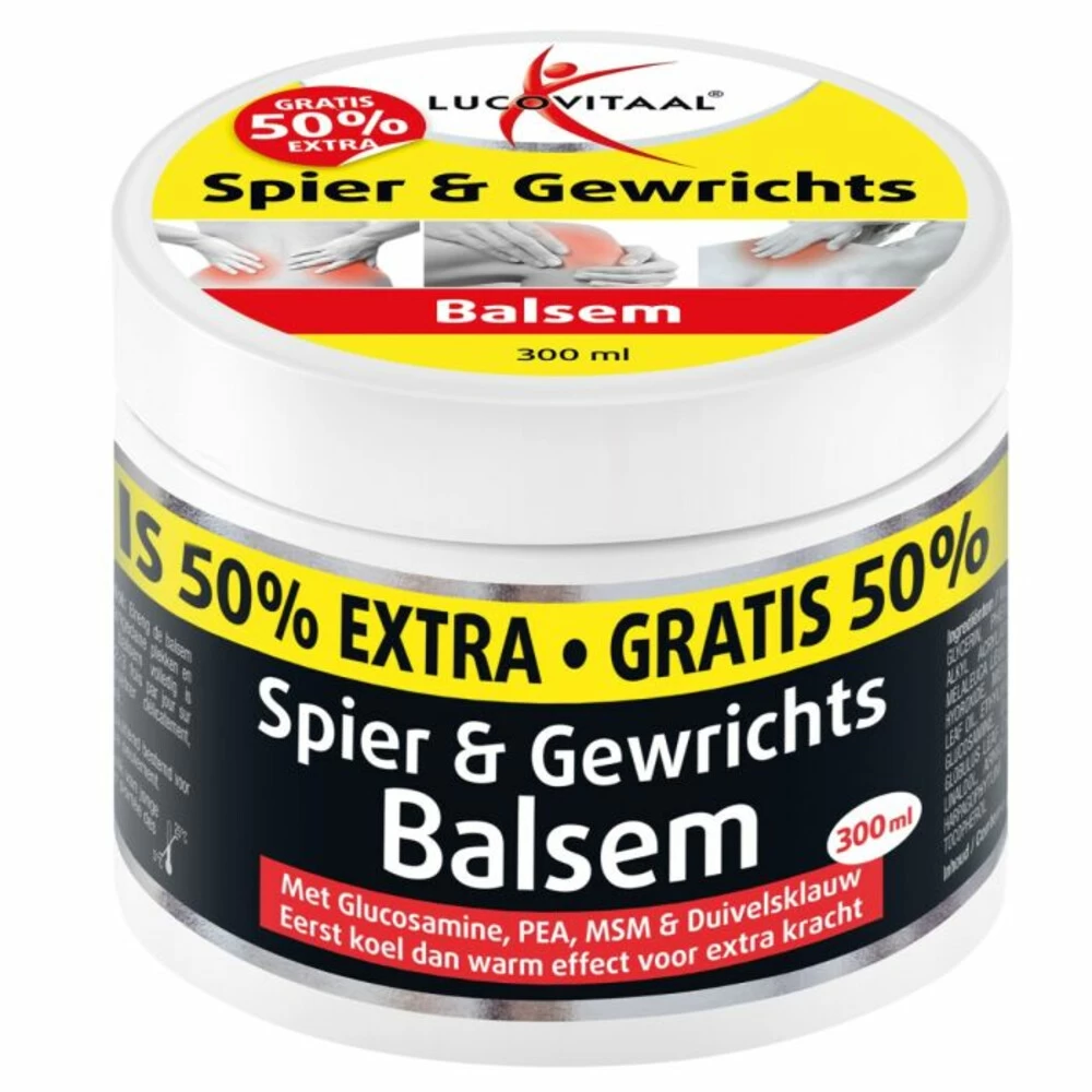 3x Lucovitaal Spier & Gewrichtsbalsem 50% Extra 1 3x Lucovitaal Spier & Gewrichtsbalsem 50% Extra