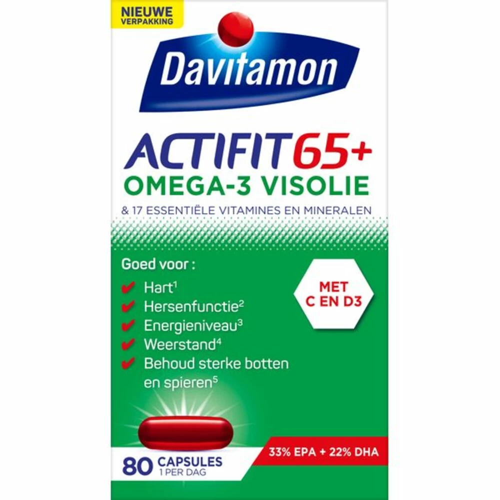 Davitamon Actifit 65+ Omega-3 Visolie 1 Davitamon Actifit 65+ Omega-3 Visolie